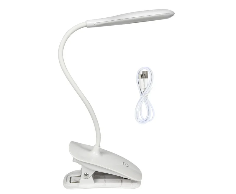 LED-Klemmlampe 3W USB-aufladbar, dimmbar für Lesen und Arbeitsplatz