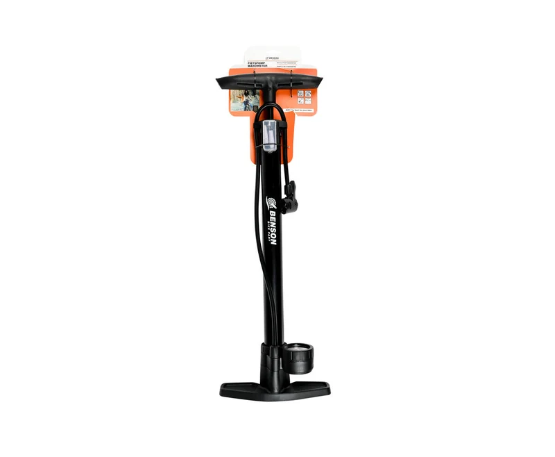Fahrradpumpe 120 PSI, Manometer, 65 cm Schlauch, Presta-/Schraderventile