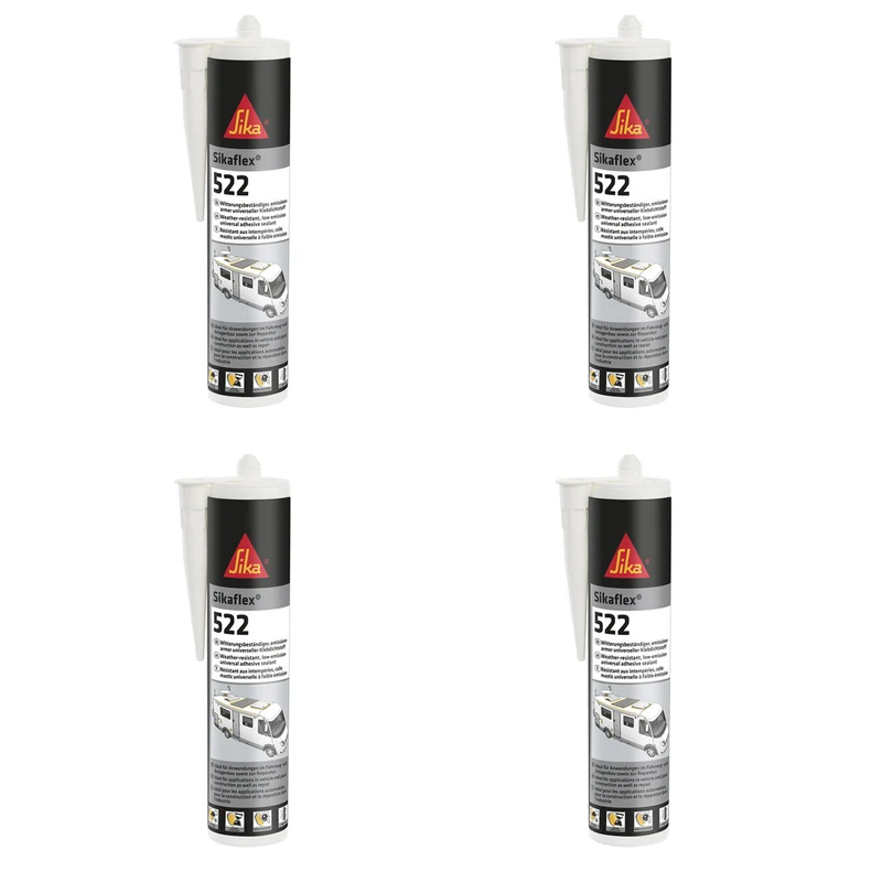 4x Sikaflex 522 weiß 300 ml dauerelastisch, überlackierbar