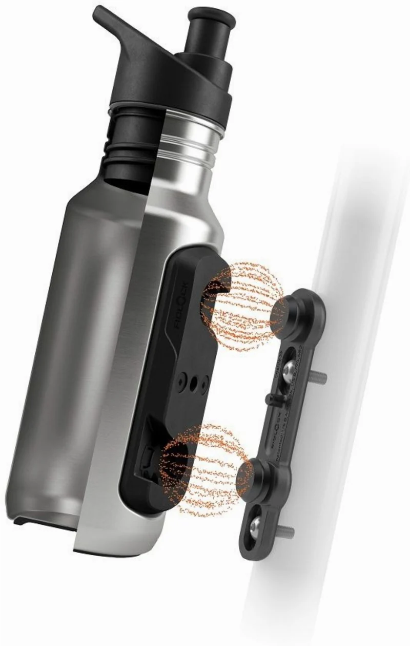 Fidlock Twist Steel Trinkflasche inkl. magnet-mechanischem Flaschenhaltersystem für Fahrradrahmen 400 ml