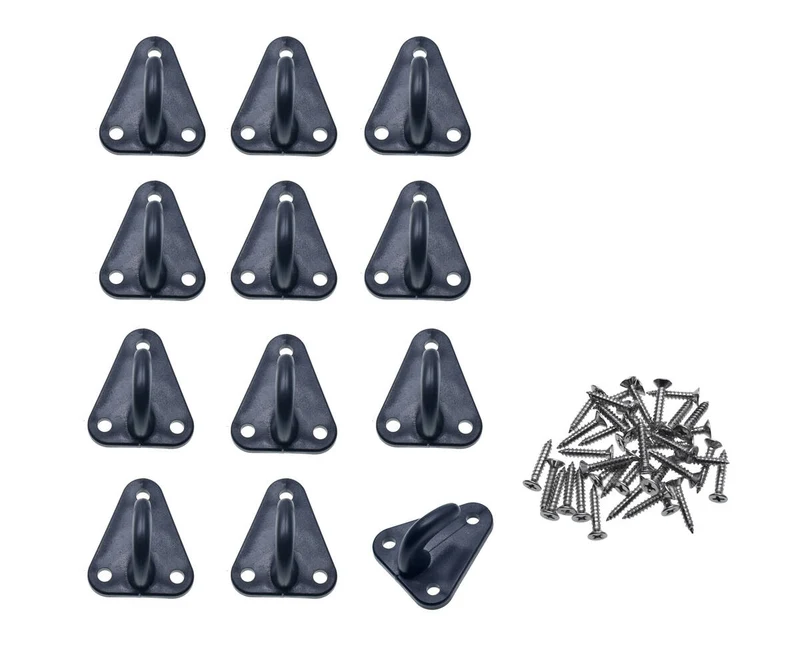 Anhängerhaken-Set 12-tlg. - 43x37 mm Kunststoff, inkl. 36 Schrauben