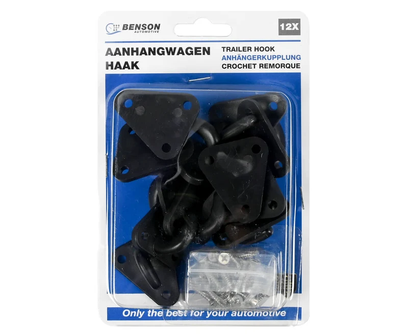 Anhängerhaken-Set 12-tlg. - 43x37 mm Kunststoff, inkl. 36 Schrauben
