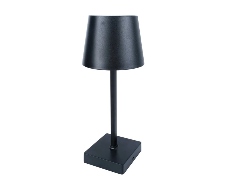 Schwarze dimmbare LED-Tischleuchte mit wiederaufladbarem Akku und Touch-Funktion