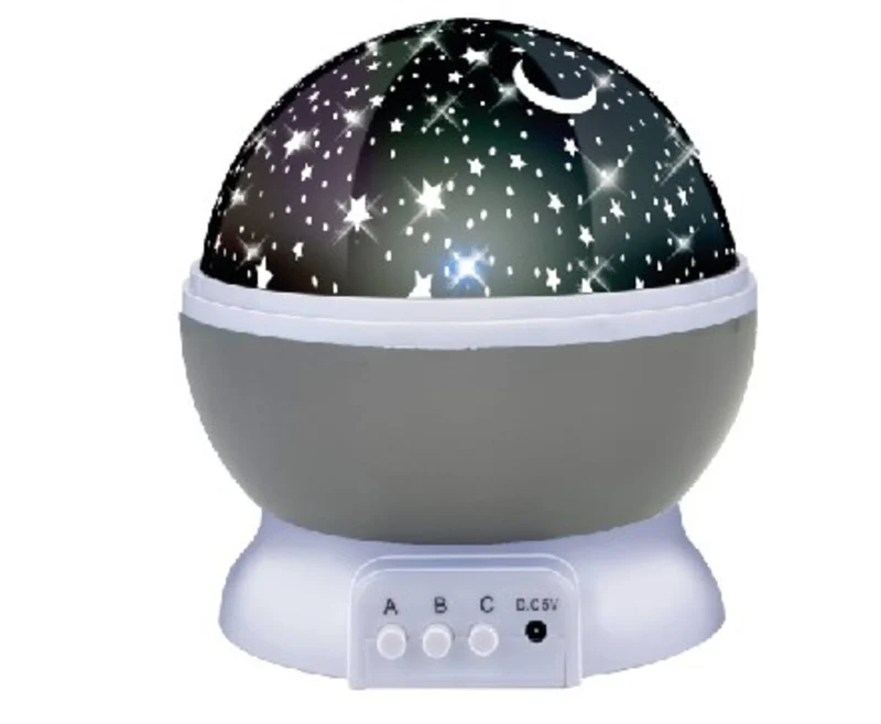 Sternenprojektor: 360°-Rotation, 3 Lichtmodi, USB-/Batteriebetrieb