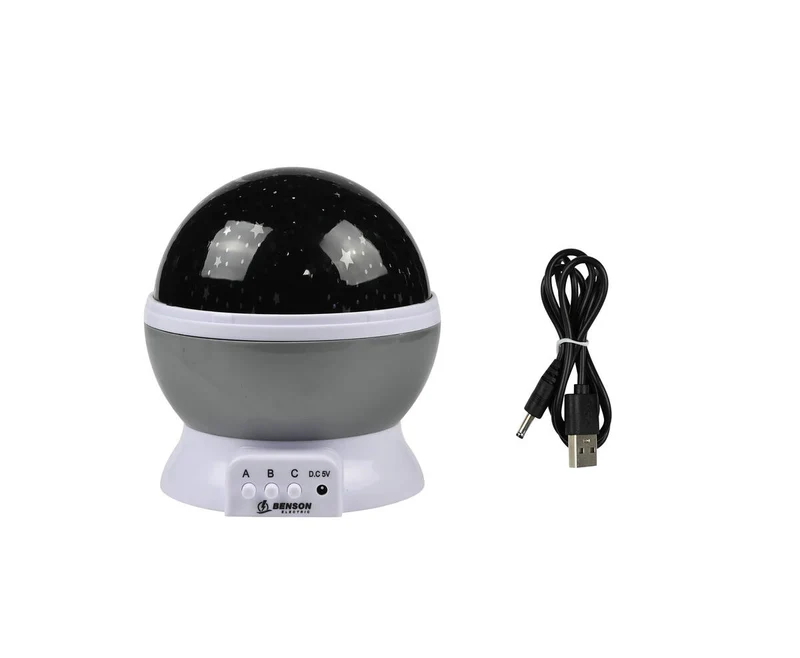 Sternenprojektor: 360°-Rotation, 3 Lichtmodi, USB-/Batteriebetrieb