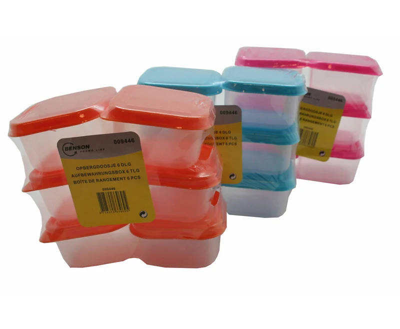 Aufbewahrungsboxen-Set 6x6x4cm, 6 Stk. – gefrier- und spülmaschinenfest