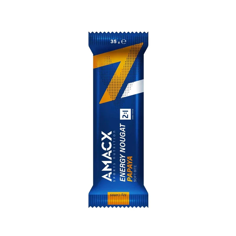 Energieriegel Amacx Energy Nougat Papaya Box 12stk Blau