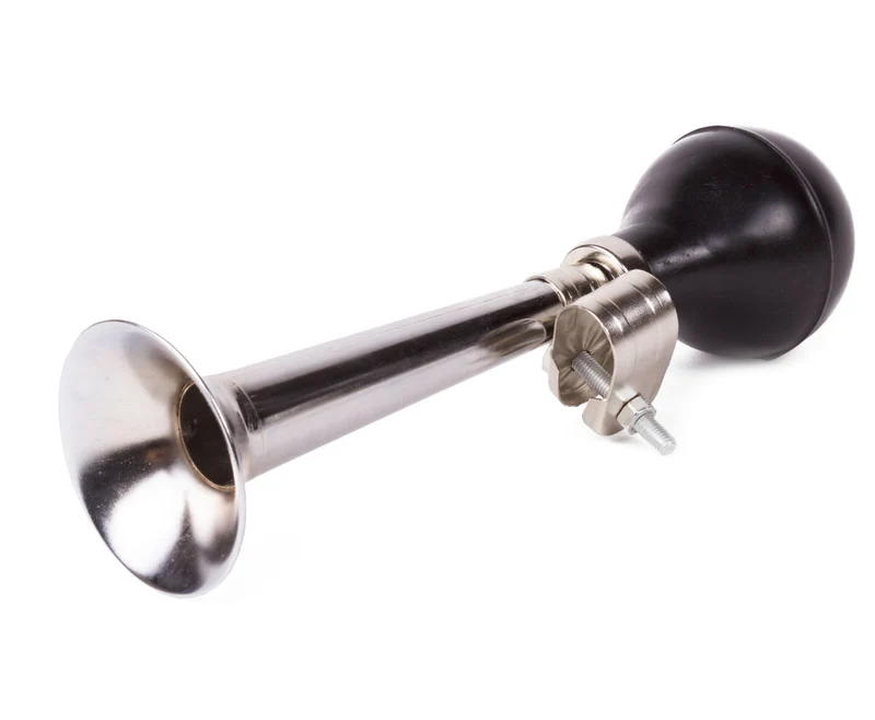 Fahrradhupe 210 mm Chrom, Stahl/Gummi, einfach zu befestigen