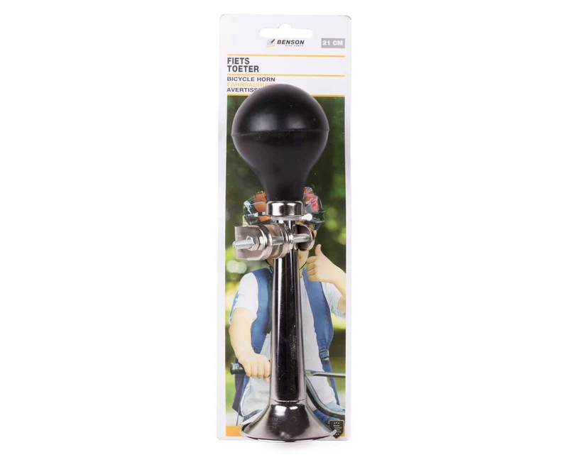 Fahrradhupe 210 mm Chrom, Stahl/Gummi, einfach zu befestigen