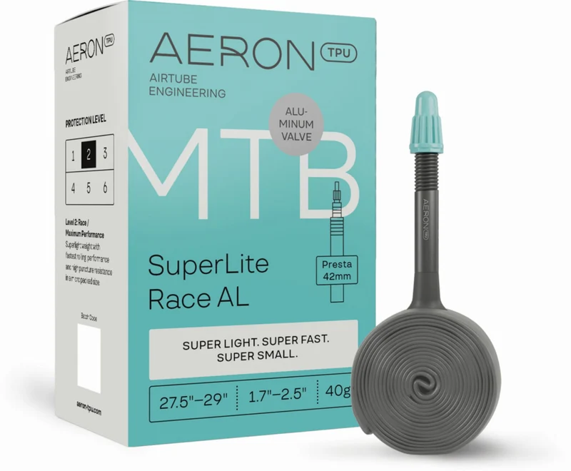 Aeron/TPU MTB - SuperLite Race AL 1,7–2,5" Schlauch 27,5"-29" black Ventil SV 42 mm