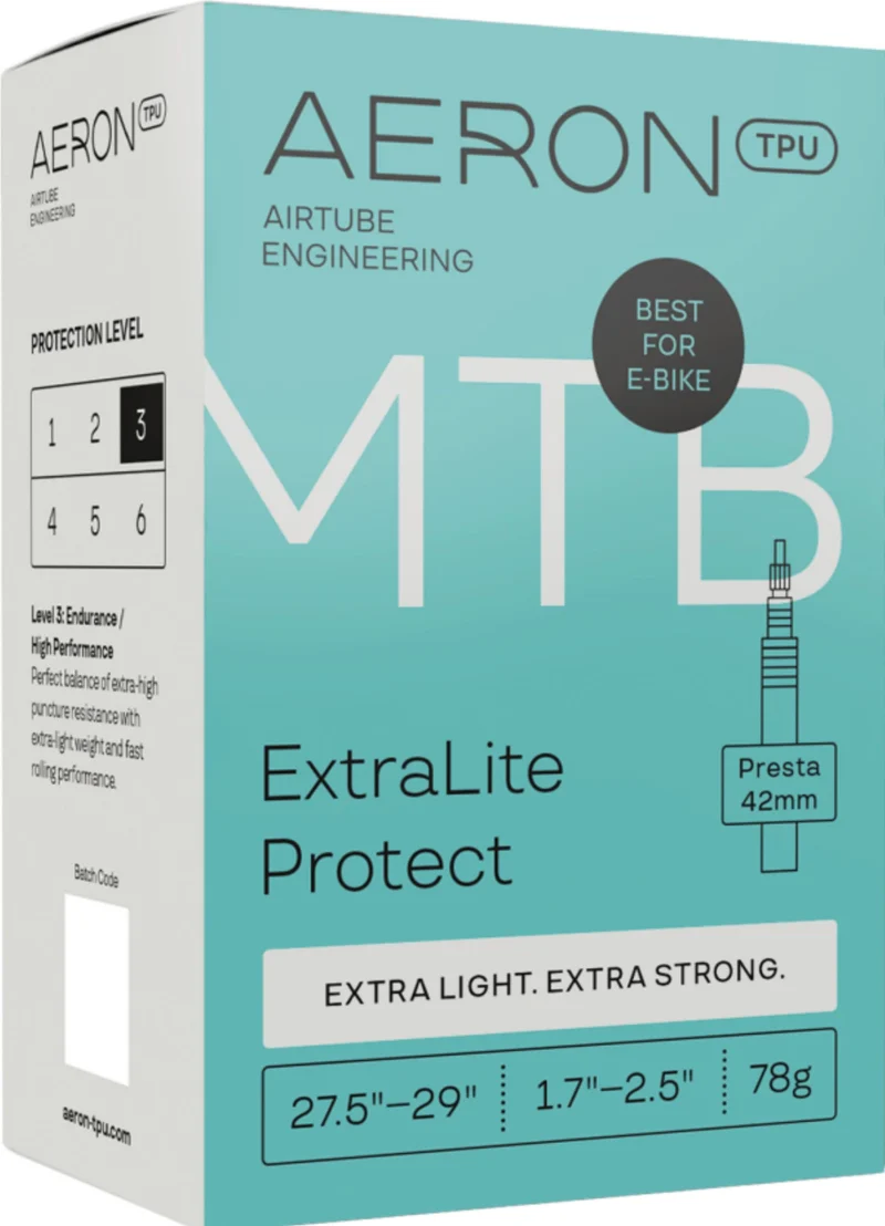 Aeron/TPU MTB - ExtraLite Protect 1,7–2,5" Schlauch 27,5"-29" black Ventil SV 42 mm