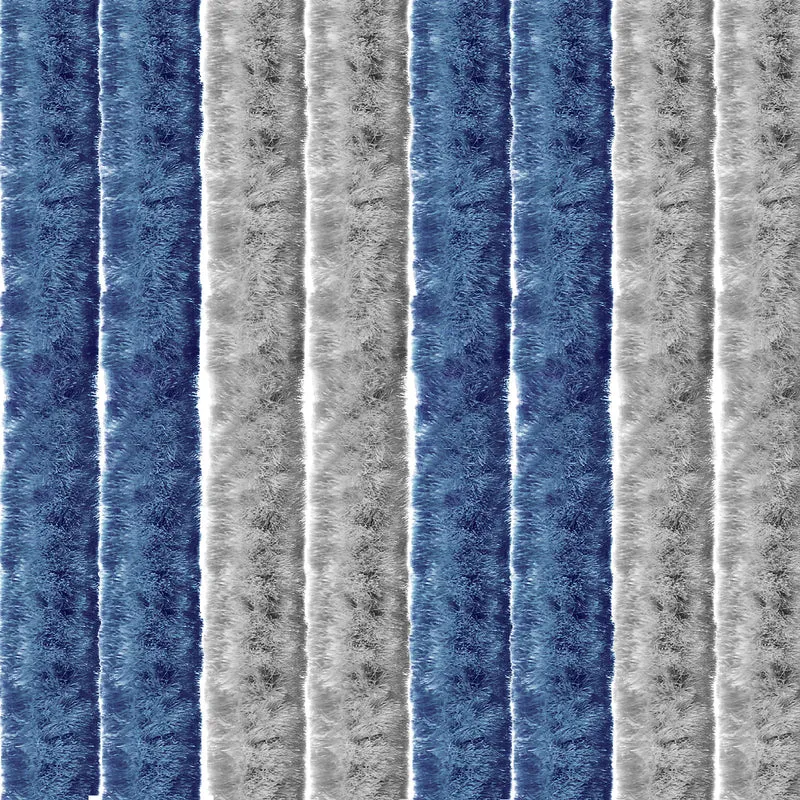 Flauschvorhang, 100% Propylen, 56 x 185 cm, grau/blau
