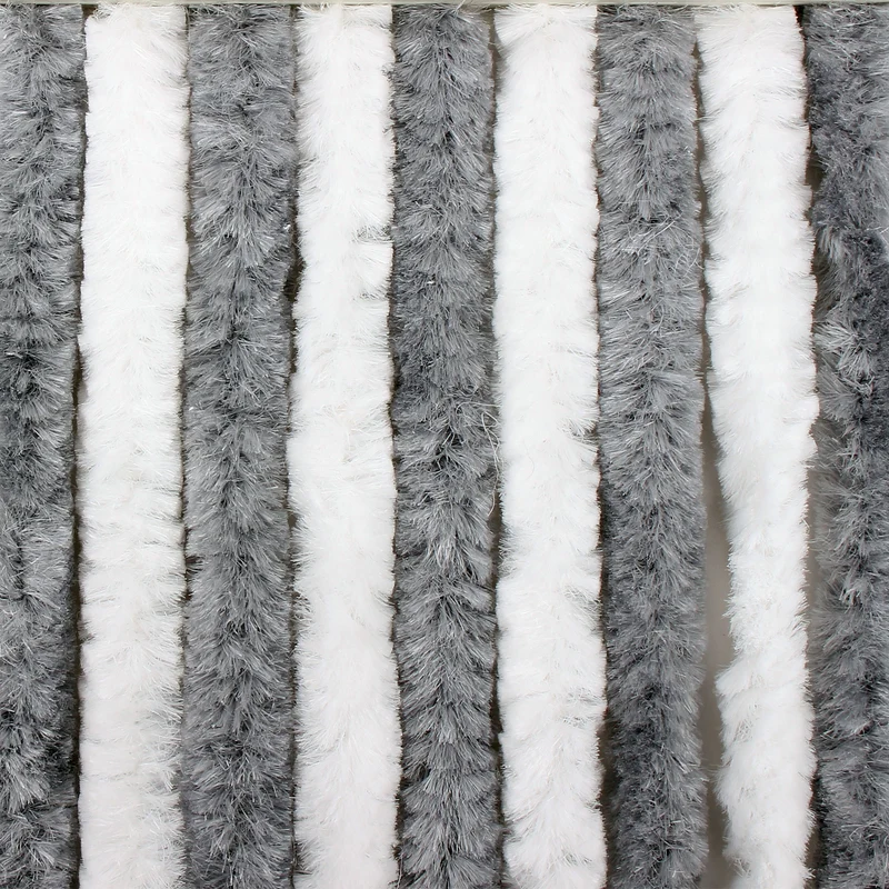 Flauschvorhang, 100% Propylen, 56 x 185 cm, weiß/grau