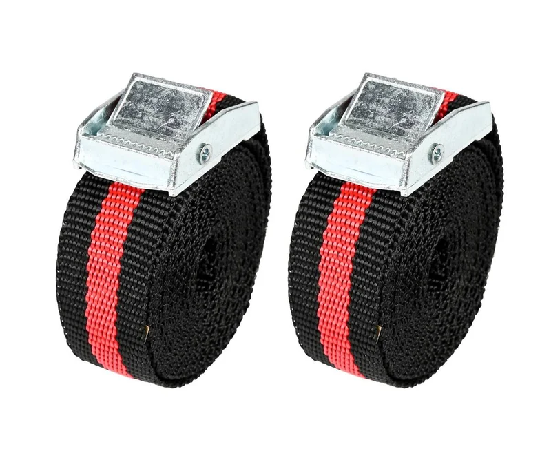 Spanngurt-Set 2,5 m x 25 mm Schwarz/Rot, 200 kg Bruchlast, 2-teilig
