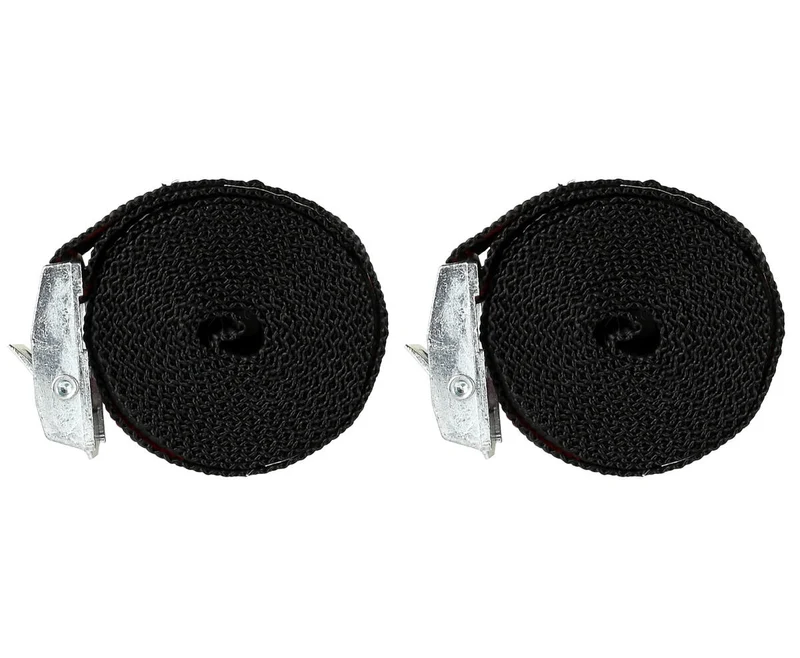 Spanngurt-Set 2,5 m x 25 mm Schwarz/Rot, 200 kg Bruchlast, 2-teilig