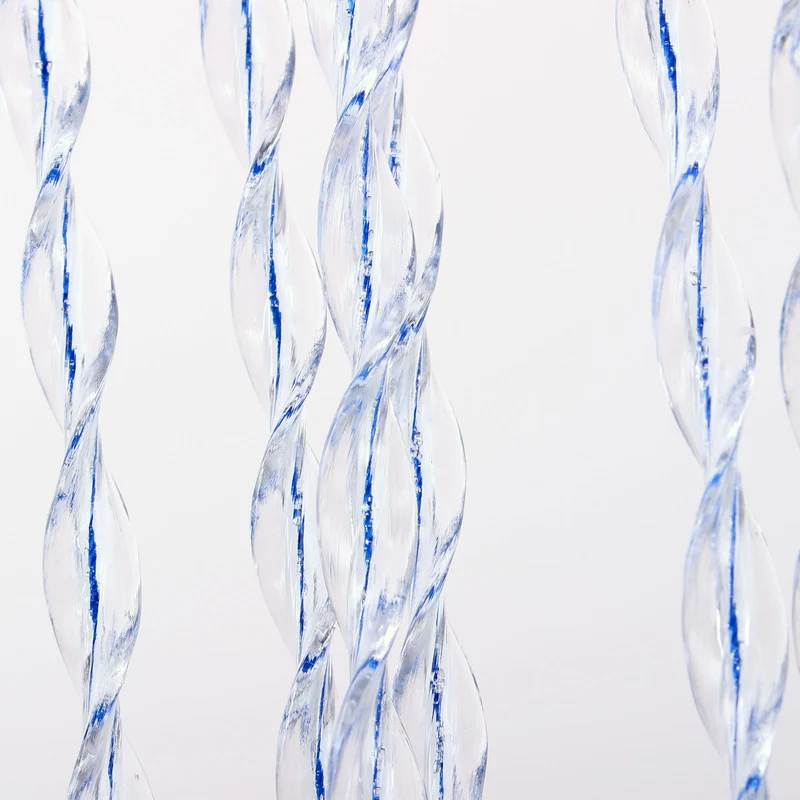 Vorhang Sara, 100% PVC, 60x190 cm, weiß/blau