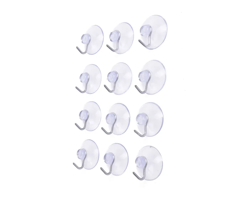 12x Ø30 mm Saugnapf-Haken-Set – für Handtücher & mehr, wiederverwendbar