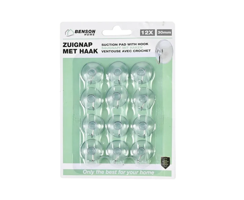12x Ø30 mm Saugnapf-Haken-Set – für Handtücher & mehr, wiederverwendbar