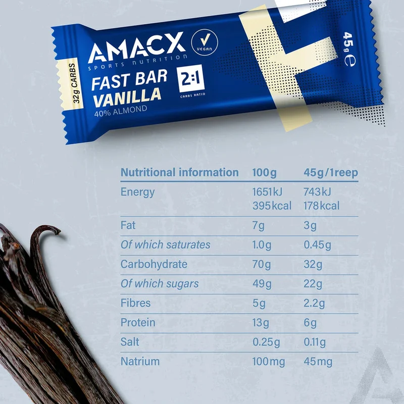 Energieriegel Amacx Fast Bar Vanille Box 12stk Blau