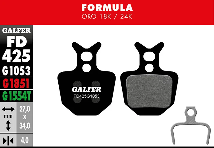 Galfer Bremsbelag Performance Formula - Oro 18K/24K 27 x 34 x 4 mm 1 Paar schwarz