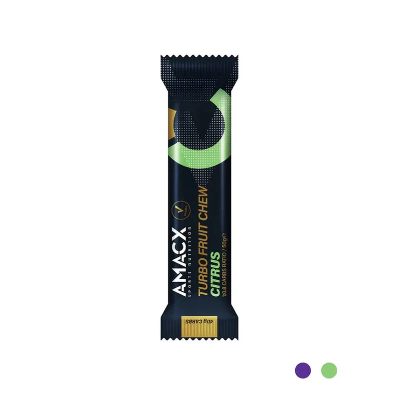 Energiegummis Amacx Turbo Fruit Chew Zitrus Box 12stk Grün