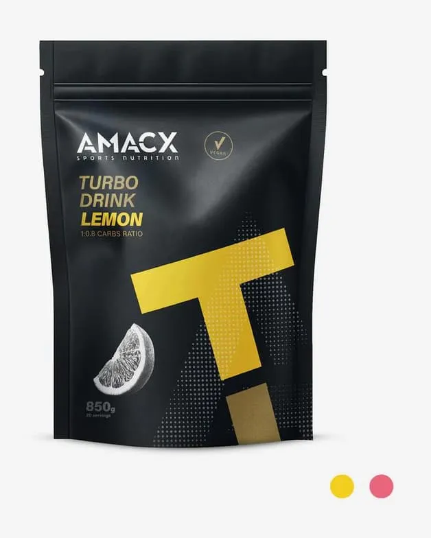 Energiegetränk-Pulver Amacx Turbo Drink Zitrone 850g Transparent