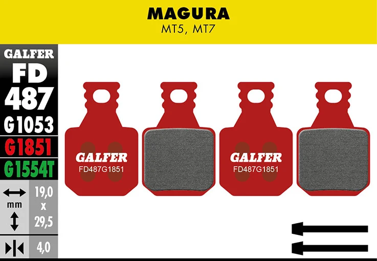 Galfer Bremsbelag Advanced Magura - MT5, MT7 19 x 29,5 x 4 mm 1 Paar rot