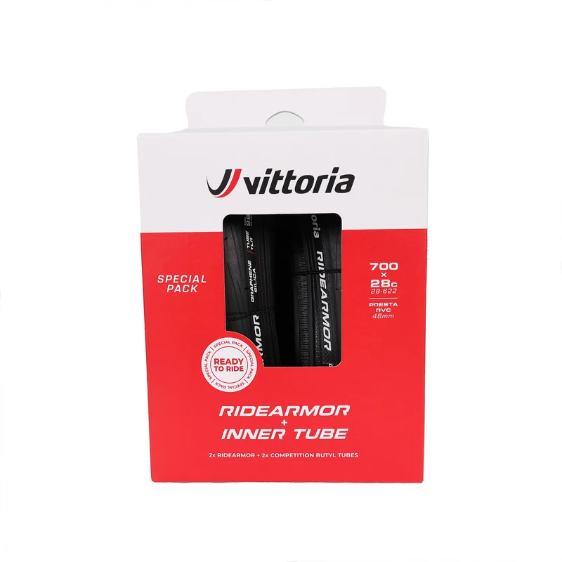 Pack 2 Vittoria RideArmor TLR G2 Reifen 2 Schläuche Schwarz