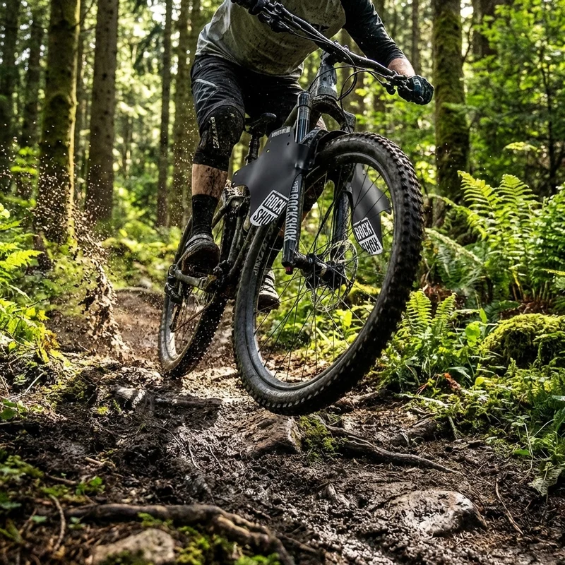 RockShox Steckradschutz Fender Schutzblech schwarz/weiß - MTB Federgabel Spritzschutz