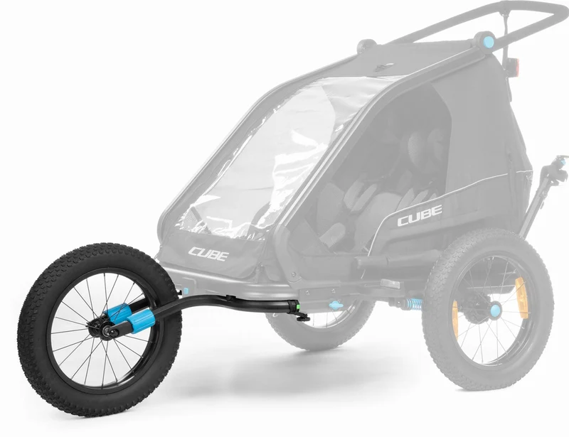 Cube Fat Wheel Jogger Kit für Kinder Fahrradanhänger Double black