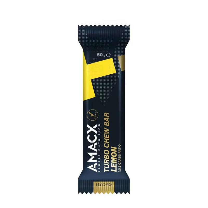 Kaubare Energieriegel Amacx Turbo Chew Bar Zitrone Box 12stk Schwarz