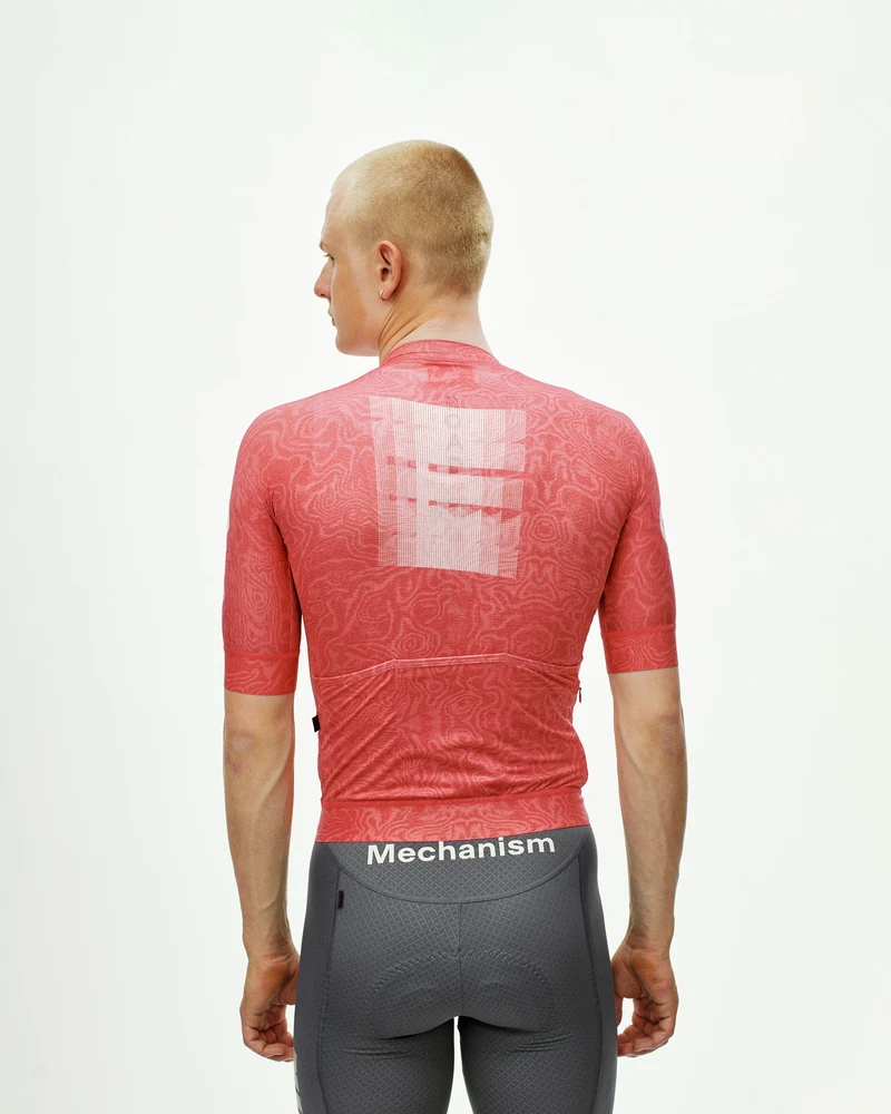 Pas Normal Studios Kurzarm Trikot Mechanism Logo Herren AOP RTN Classic Red