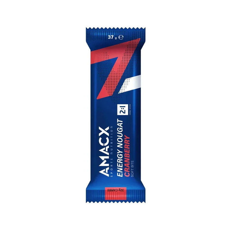 Energieriegel Amacx Energy Nougat Cranberry Box 12stk Blau