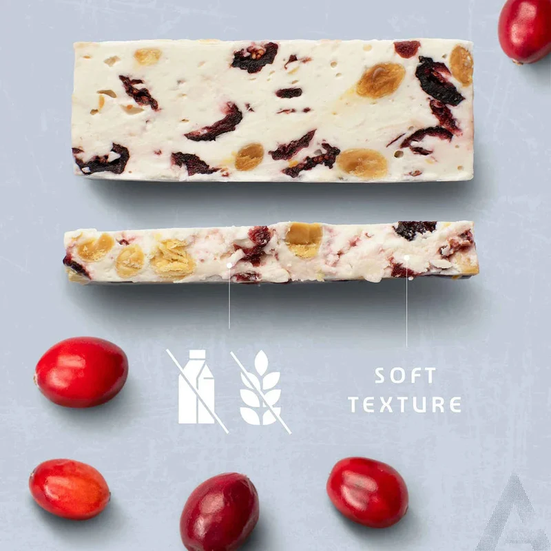 Energieriegel Amacx Energy Nougat Cranberry Box 12stk Blau