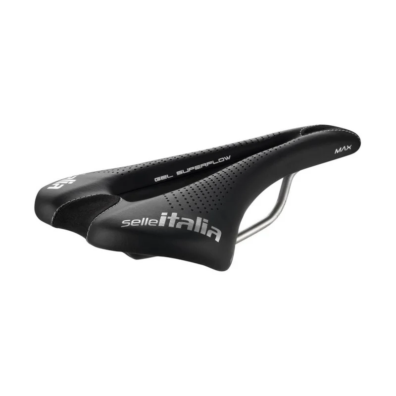 Selle Italia Max SLR TI 316 Gel Superflow L3 - schwarzer Touring/Rennrad-Sattel mit Gelpolsterung & Superflow-Ausschnitt