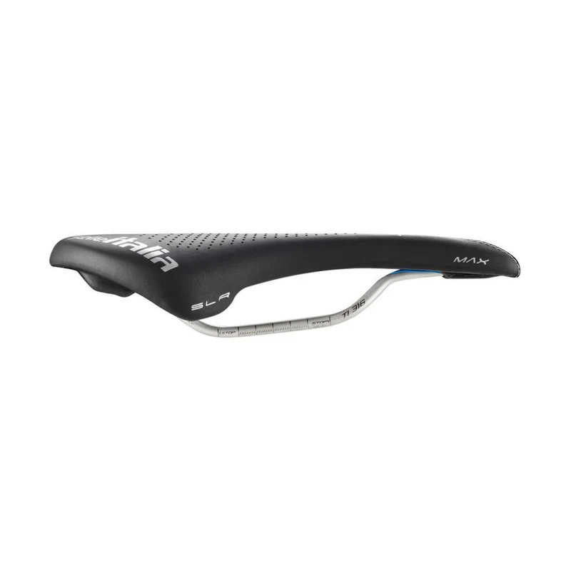 Selle Italia Max SLR TI 316 Gel Superflow L3 - schwarzer Touring/Rennrad-Sattel mit Gelpolsterung & Superflow-Ausschnitt