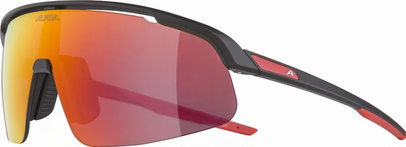 Alpina Turbo Pro Youth Jugendbrille black matt/mirror red one size
