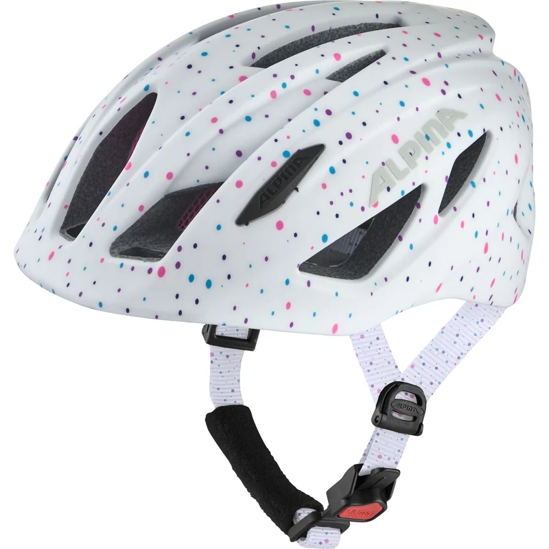 Alpina Pico Flash Kinder-Helm white polka dots gloss 50-55 cm