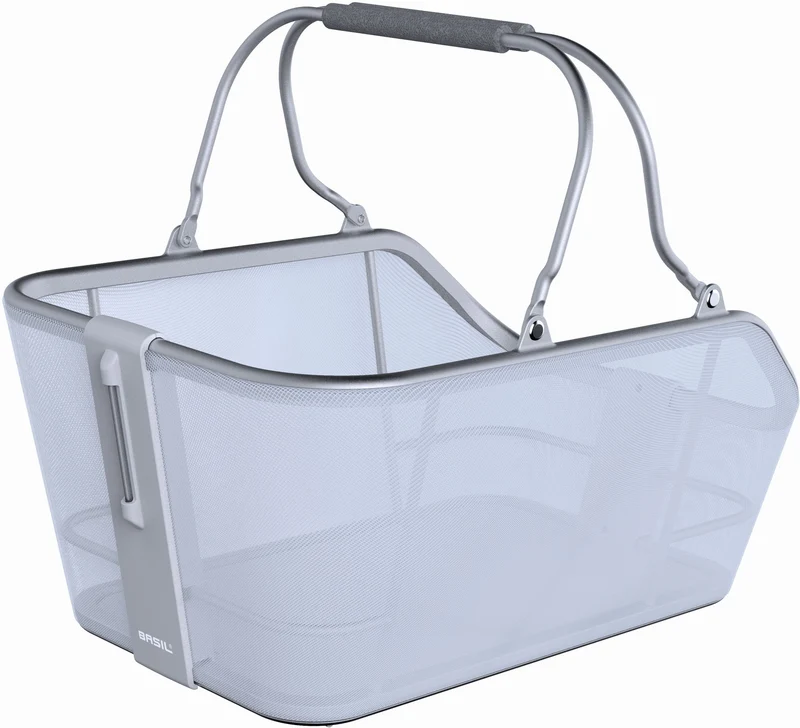 Basil Cento Tech Fiber Nordlicht Mik Gepäckträgerkorb blau silber 21 L