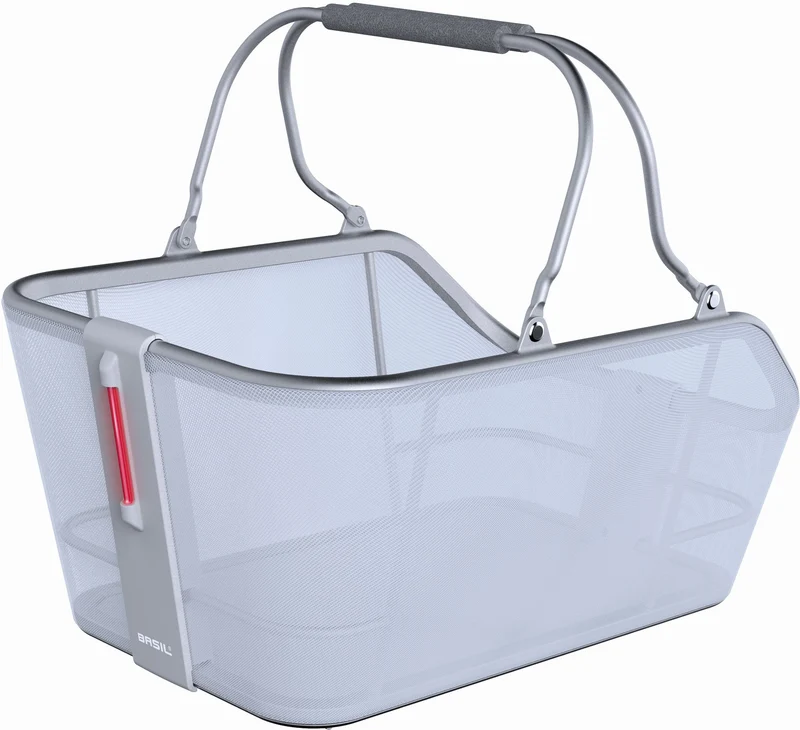 Basil Cento Tech Fiber Nordlicht Mik Gepäckträgerkorb blau silber 21 L