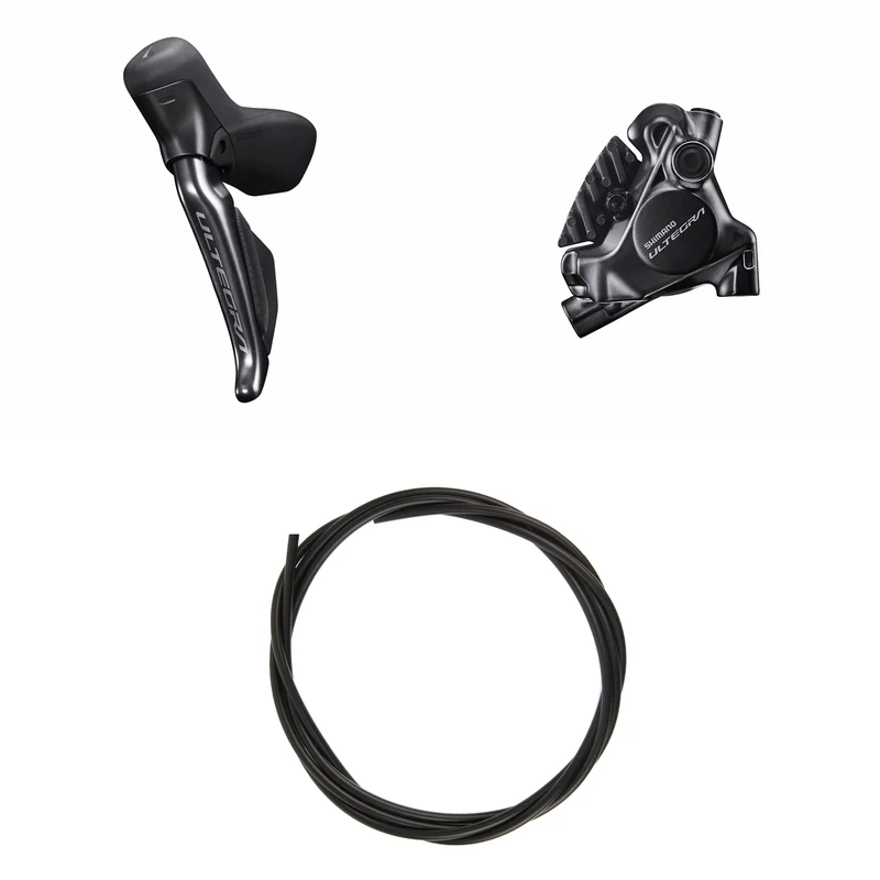 Shimano Ultegra BR-R8170/ST-R8170 Hydraulisches Scheibenbremsen-Kit Vorne/Links Harz Kühlrippen 160mm Bremsscheibe 1000mm Bremsleitung Schwarz