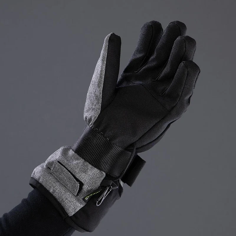 CHIBA Board - wasserdichte Primaloft Winter-Radhandschuhe mit Protektorschiene, Gr. 8, hellgrau/weiß