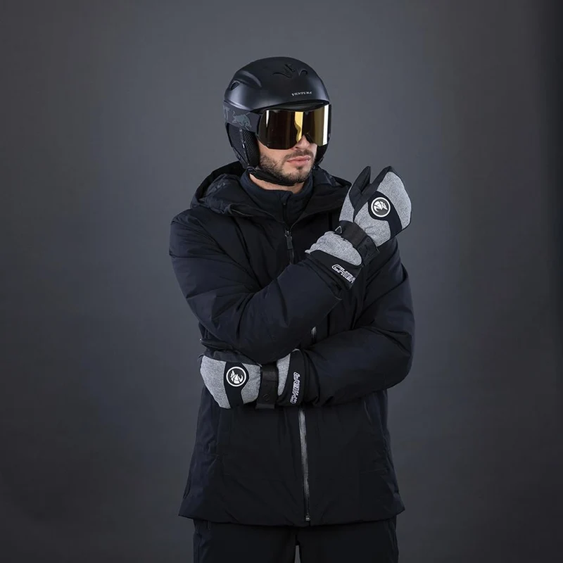 CHIBA Board Mitten - wasserdichte Primaloft Snowboard-/Bike-Handschuhe, Größe 9, Hlgrau/weiß
