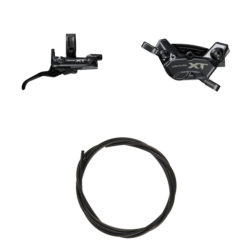 Shimano Deore XT BRM8220JTBLM8200 Hydraulische Scheibenbremse Rechts/Hinten Harz Mit Kühlrippen Ohne Adapter 1700mm Schwarz