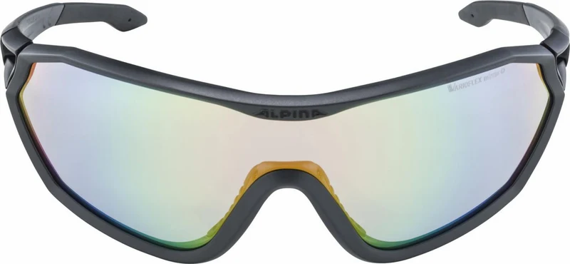 Alpina S-Way V Sportbrille coal matt-black/varioflexmirror+ rainbow