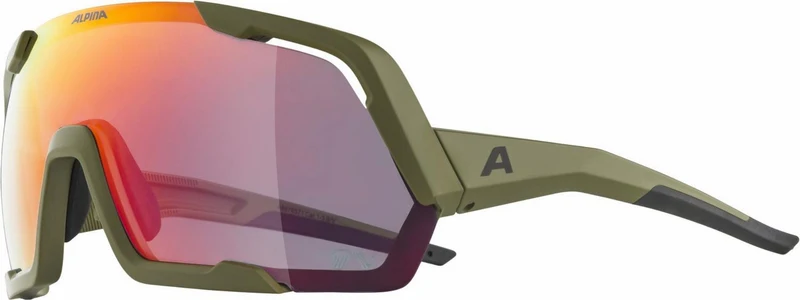 Alpina Rocket QV Sportbrille olive matt/mirror rainbow