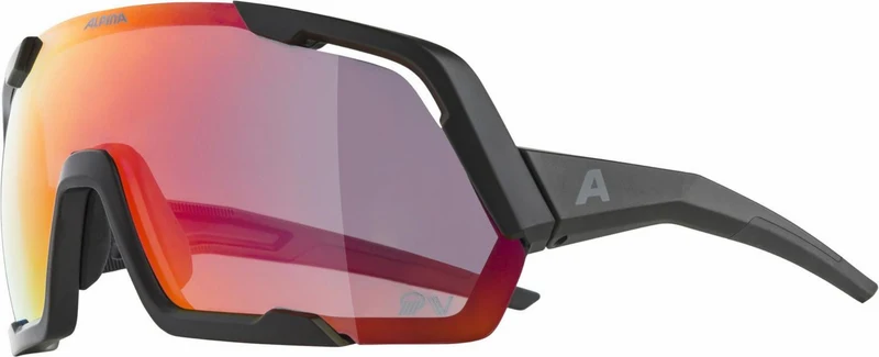 Alpina Rocket QV Sportbrille black matt/mirror rainbow