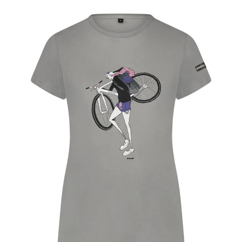 SHIMANO W's Sentiero Ltd T-Shirt Gray s - atmungsaktives Bike-Shirt für Damen