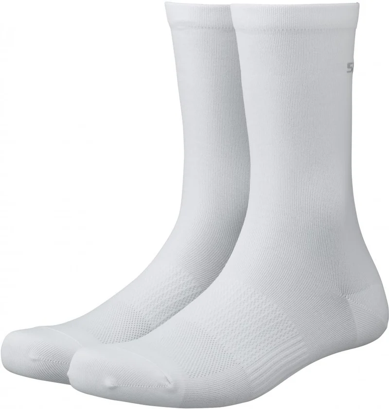 SHIMANO PERFORMANCE SOCKS WHITE Größe L WHITE - atmungsaktive Radsocken mit Top-Komfort