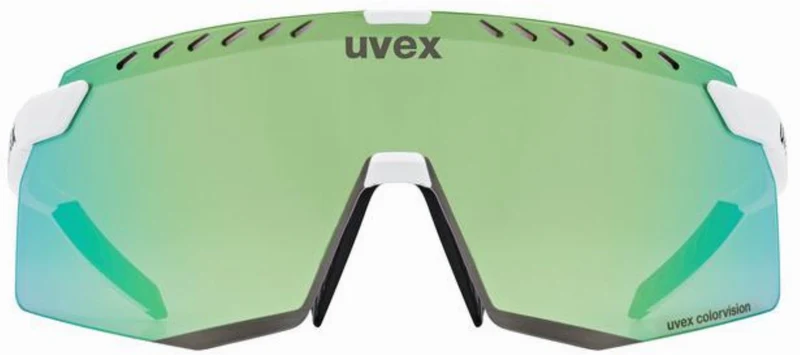 Uvex Pace Stage CV Sportbrille white matt/glossy green